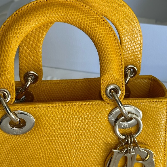 Christian Dior exotic lizard skin Lady Dior handbag. New color never used, boxed - Picture 6 of 16